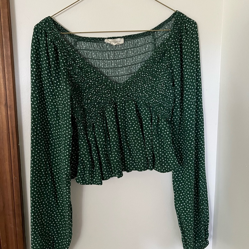 womens la hearts blouse(crop)